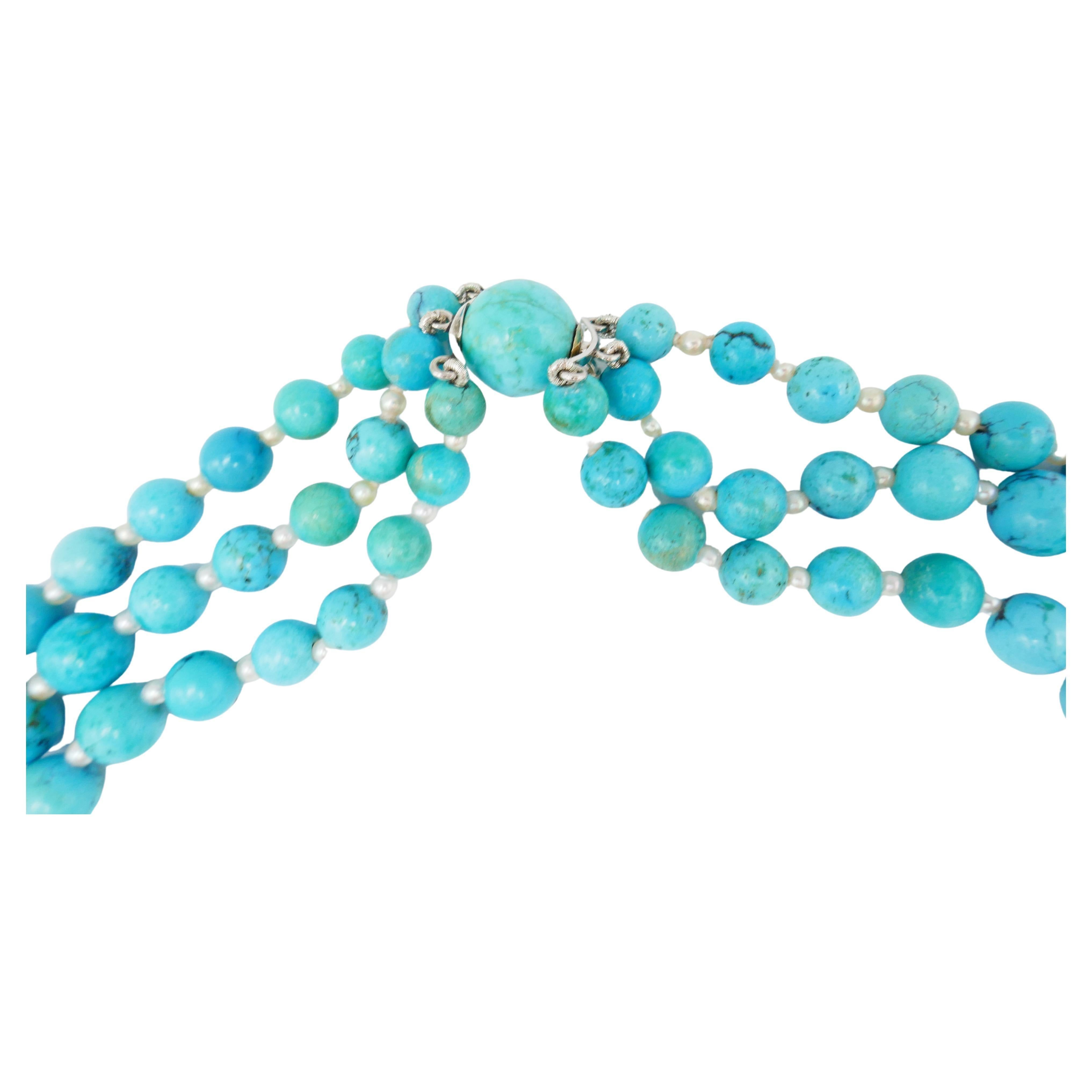 vintage turquoise beaded necklace