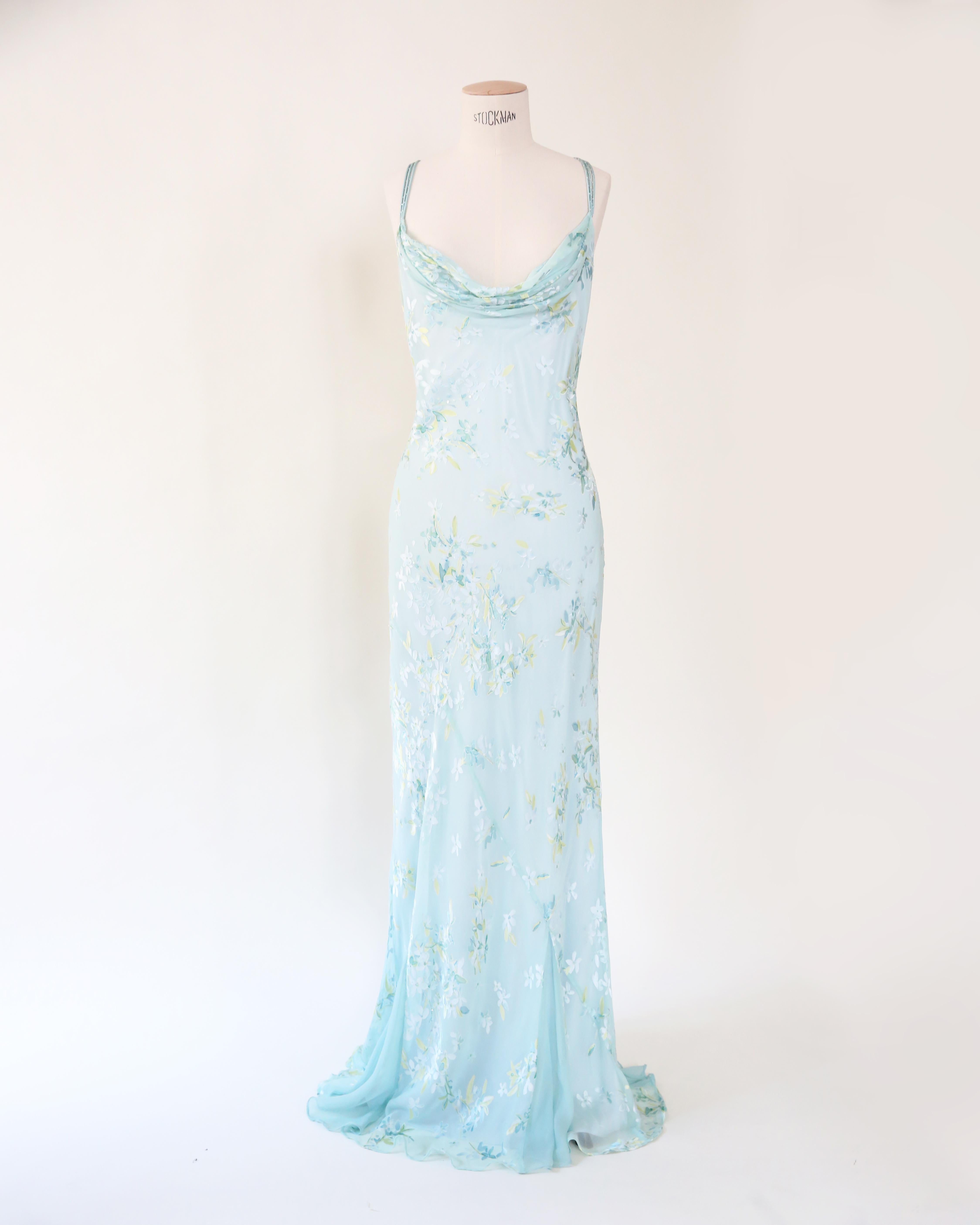Vintage turquesa de cuentas de seda pura floral en capas vestido de novia slip vestido M L Gris en venta