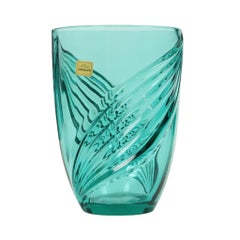 Vintage Turquoise Blue Glass Vase Luminarc France