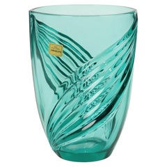 Vintage Turquoise Blue Glass Vase Luminarc France