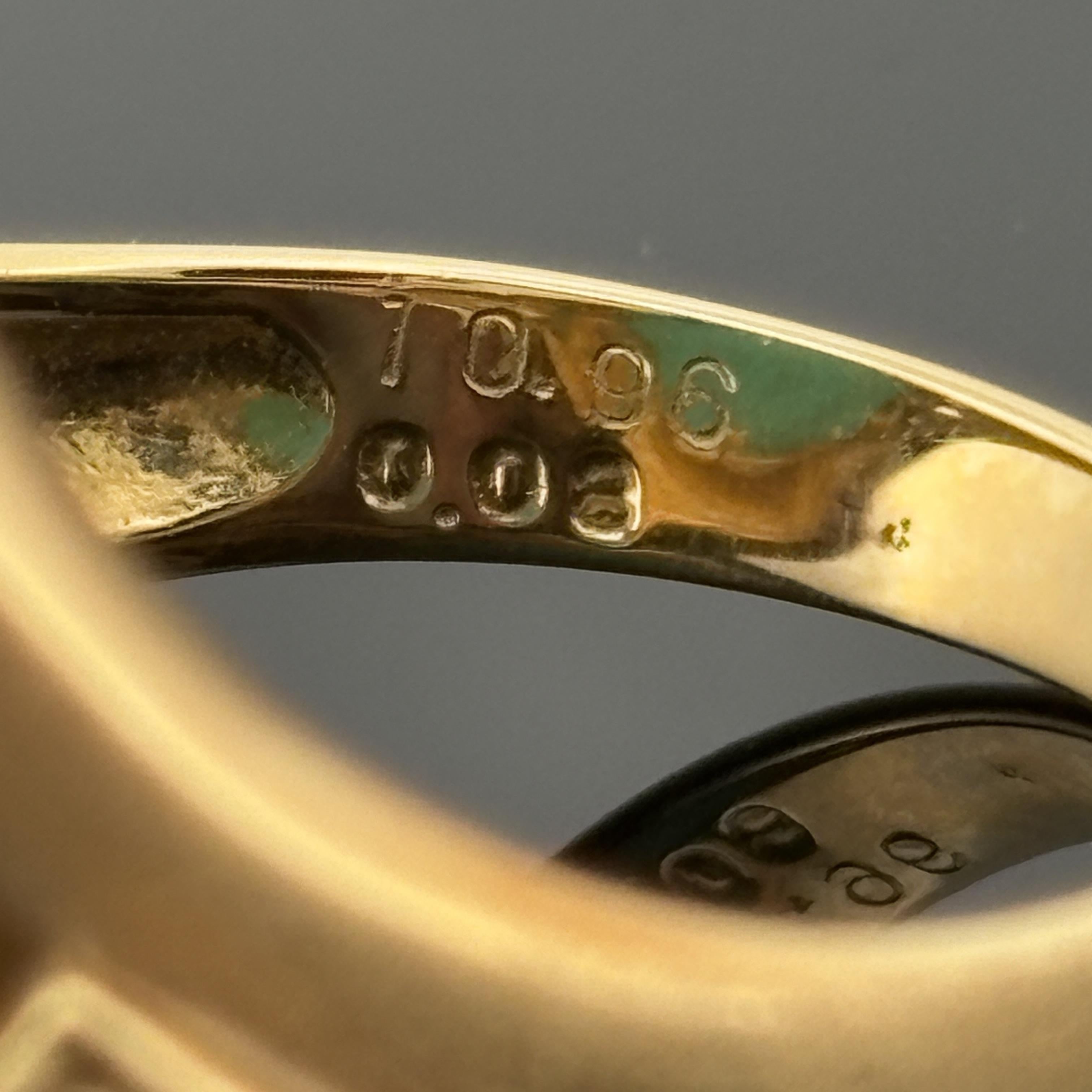 Anello vintage con turchese cabochon e diamanti in oro giallo 18 carati in vendita 3