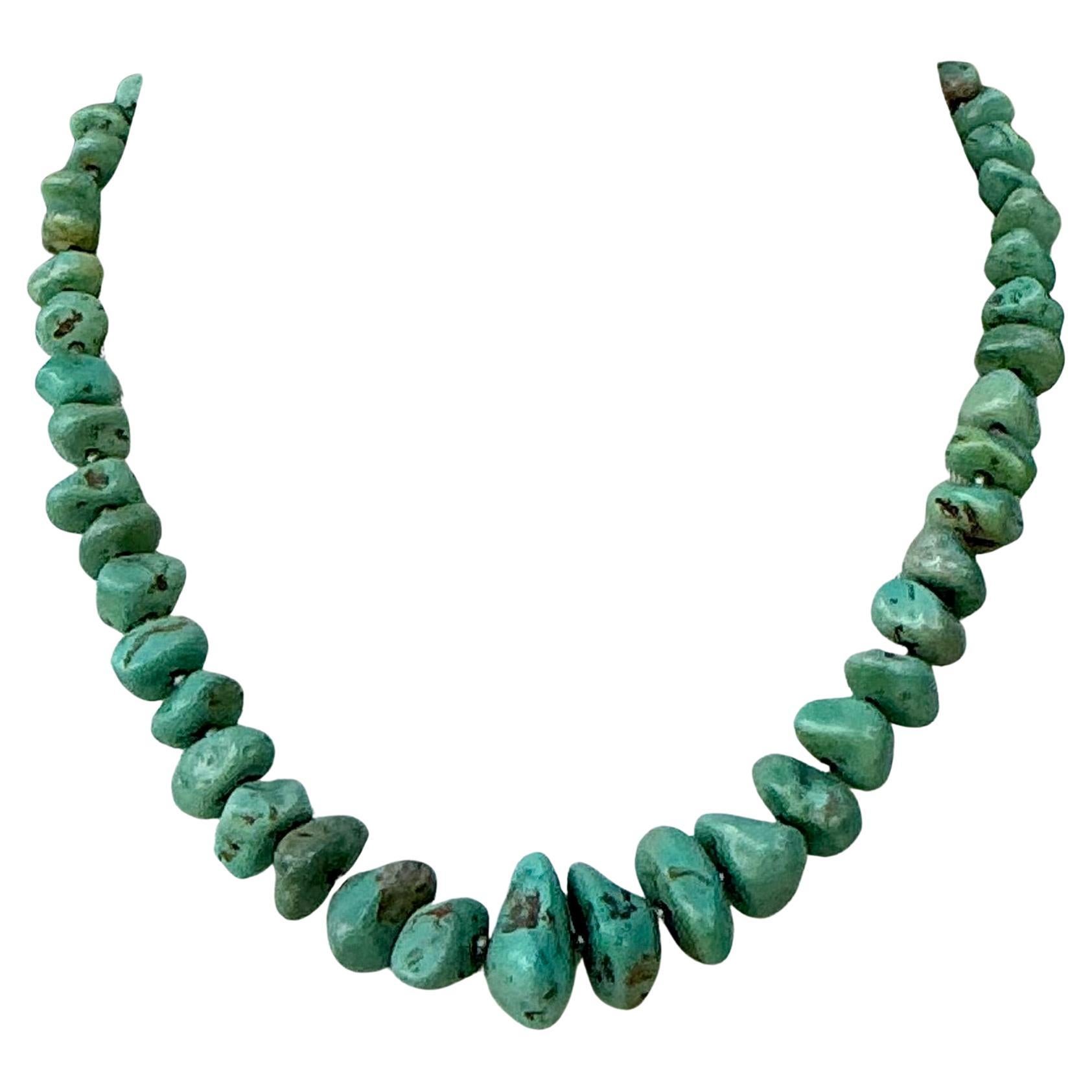 Vintage Turquoise Chunk Halskette