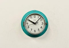 Vintage Turquoise Citizen Maritime Wall Clock, 1970s