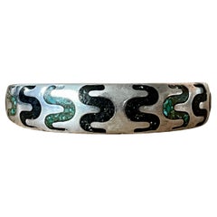 Vintage Turquoise David Andersen Norway 925 Sterling Silver Cuff