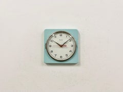 Vintage Turquoise East German Wall Clock from Weimar Electronic , 1970s