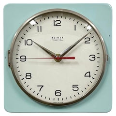 Vintage Turquoise East German Wall Clock from Weimar Electronic , 1970s