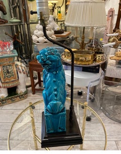 Vintage Turquoise Foo Dog Table Lamp