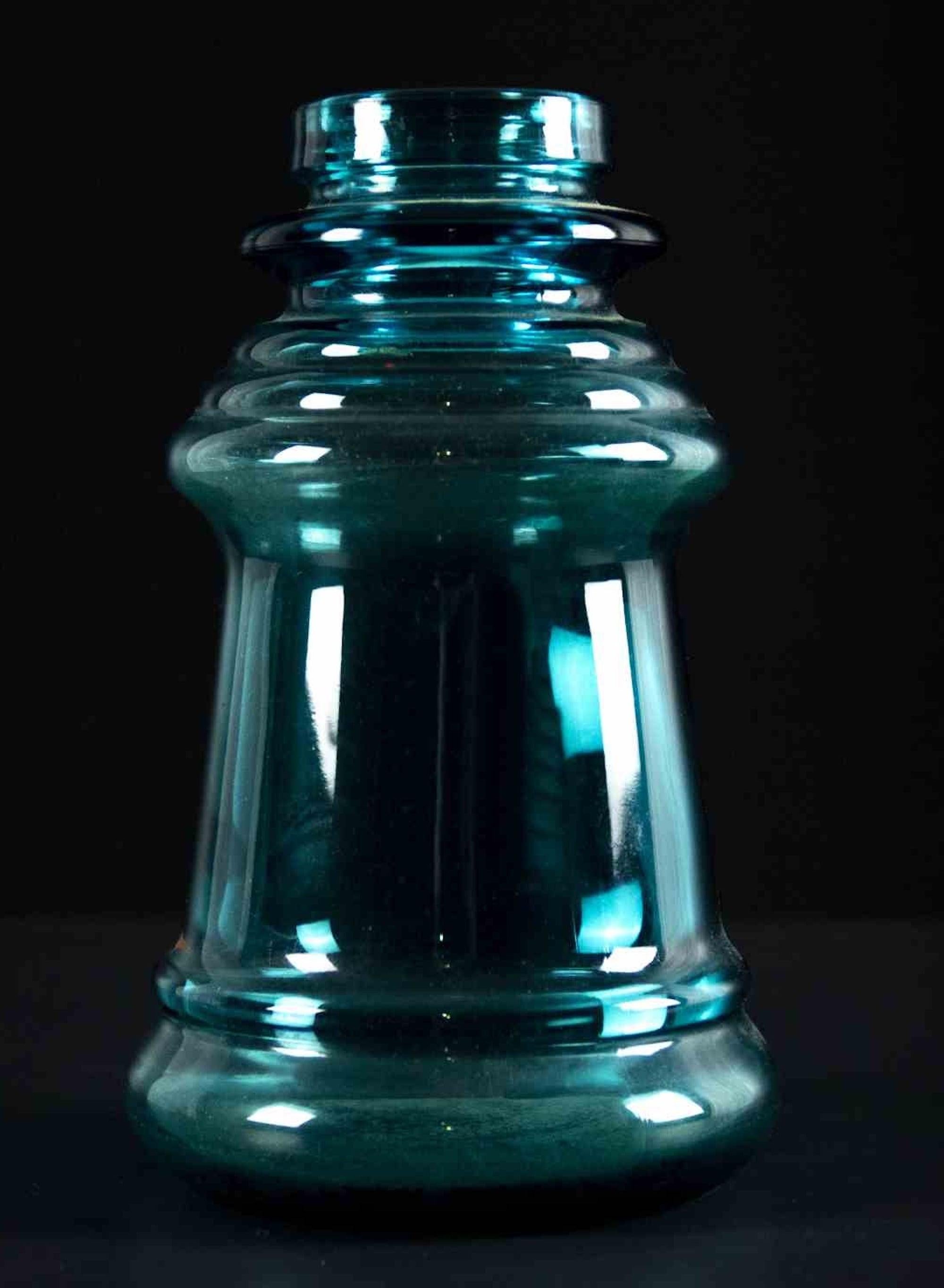 Vintage Turquoise Glass Vase, Italy 1970s In Good Condition For Sale In Roma, IT