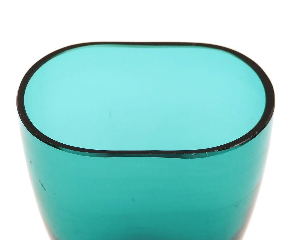 European Vintage Turquoise Glass Vase, Northern Europe, 1970s