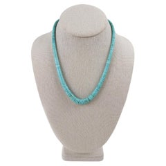 Vintage Turquoise Graduated Heishi Bead Necklace