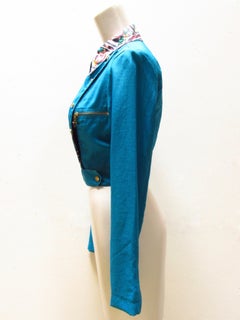 Vintage turquoise Jean Paul Gaultier double-breasted jacket