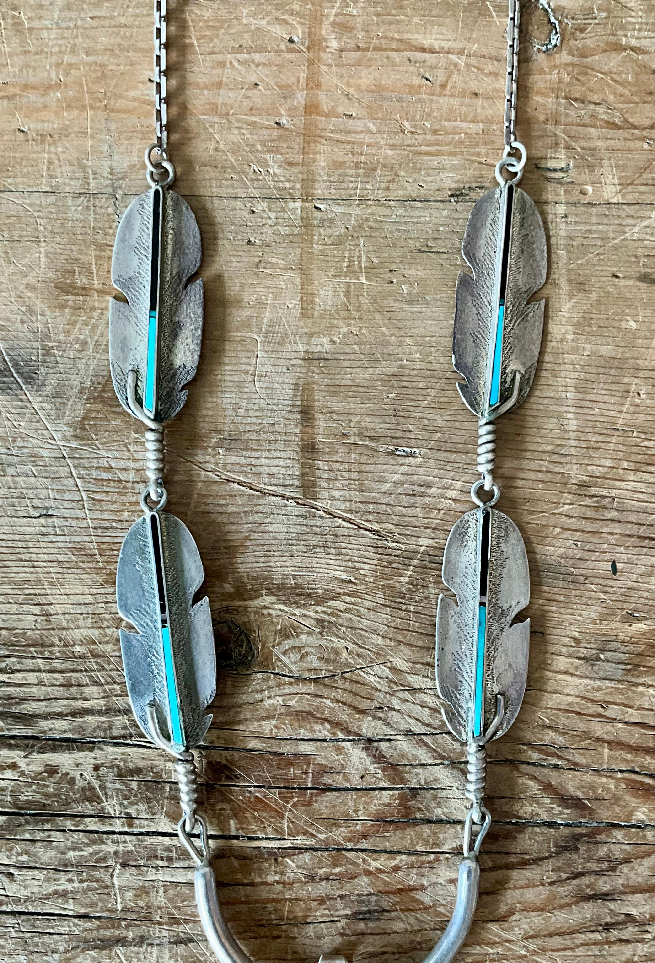 Collier pendentif en argent 925 avec Turquoise Vintage Native American en vente 1