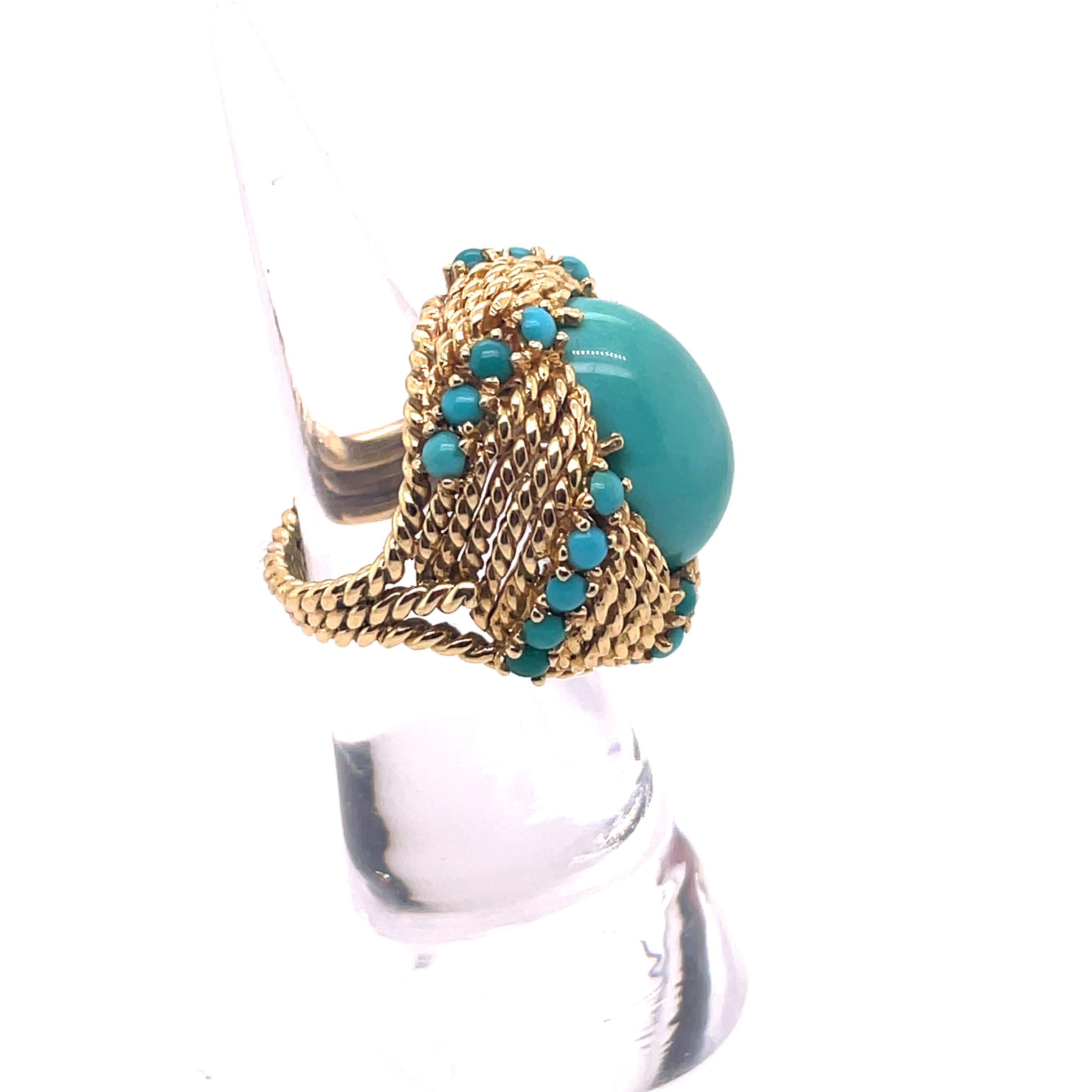 antique gold and turquoise ring