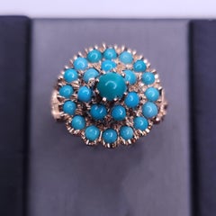 Vintage Turquoise Ring in 14K Yellow Gold
