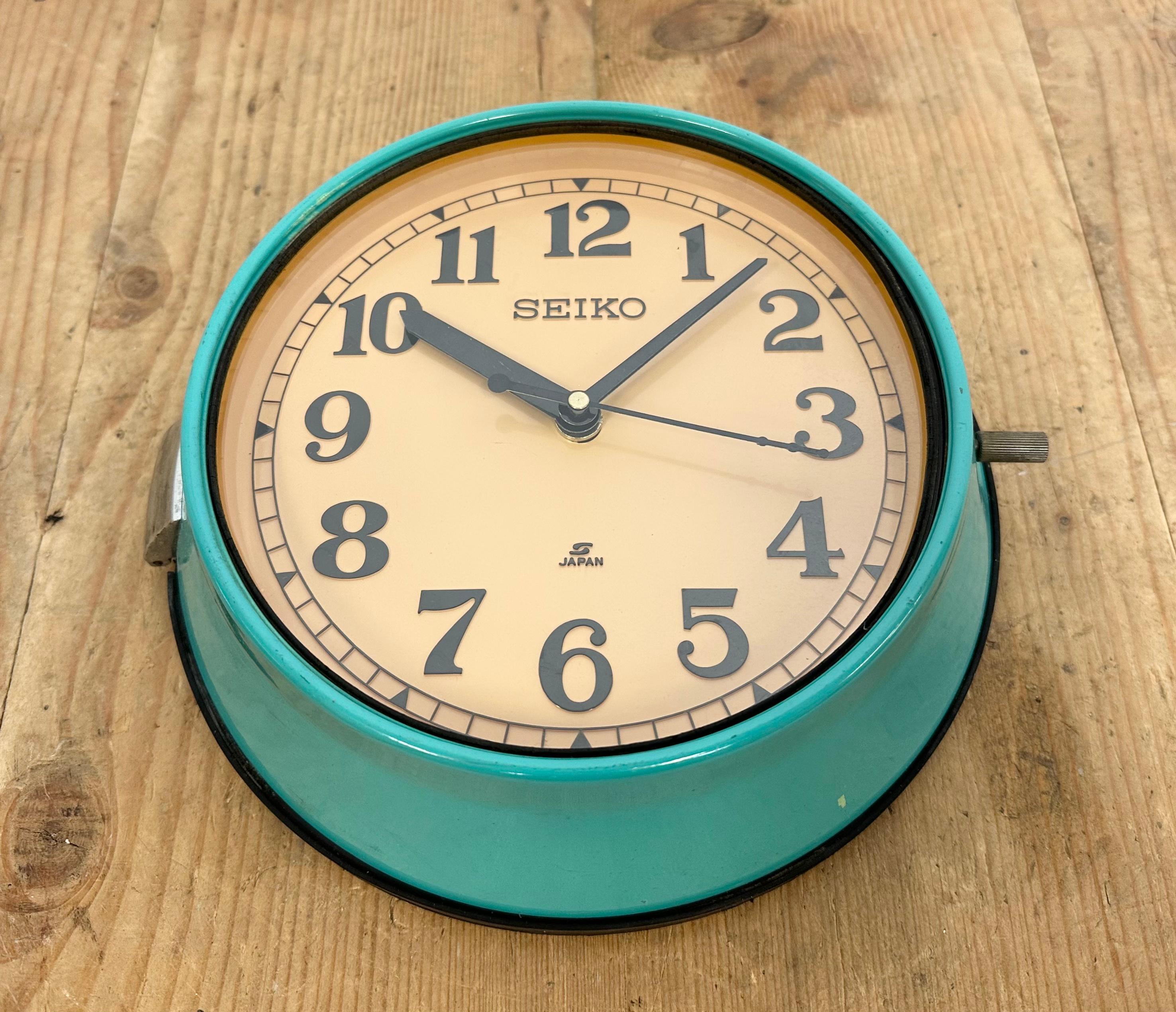Vintage Turquoise Seiko Maritime Wall Clock, 1970s 3