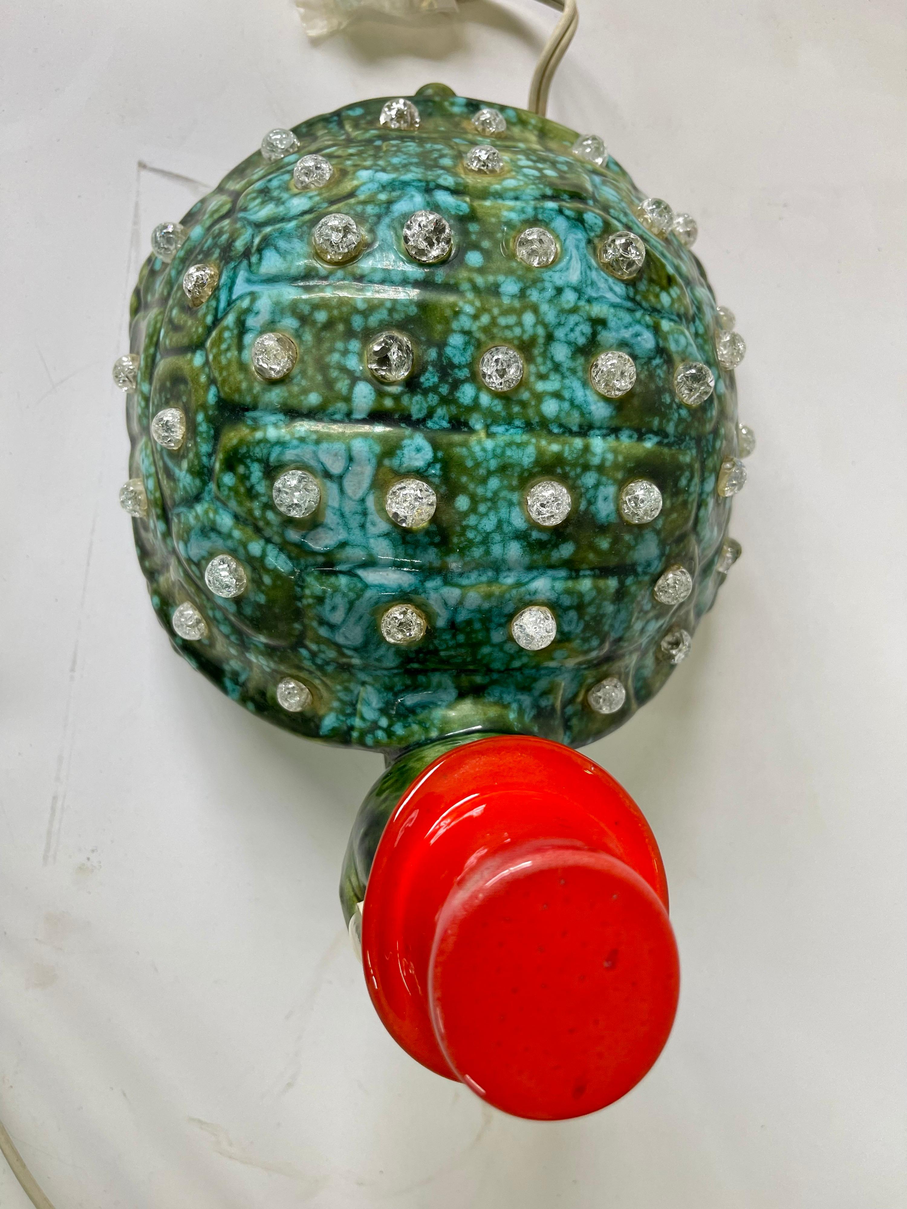Vintage Turtle in Top Hat Ceramic Lamp 1