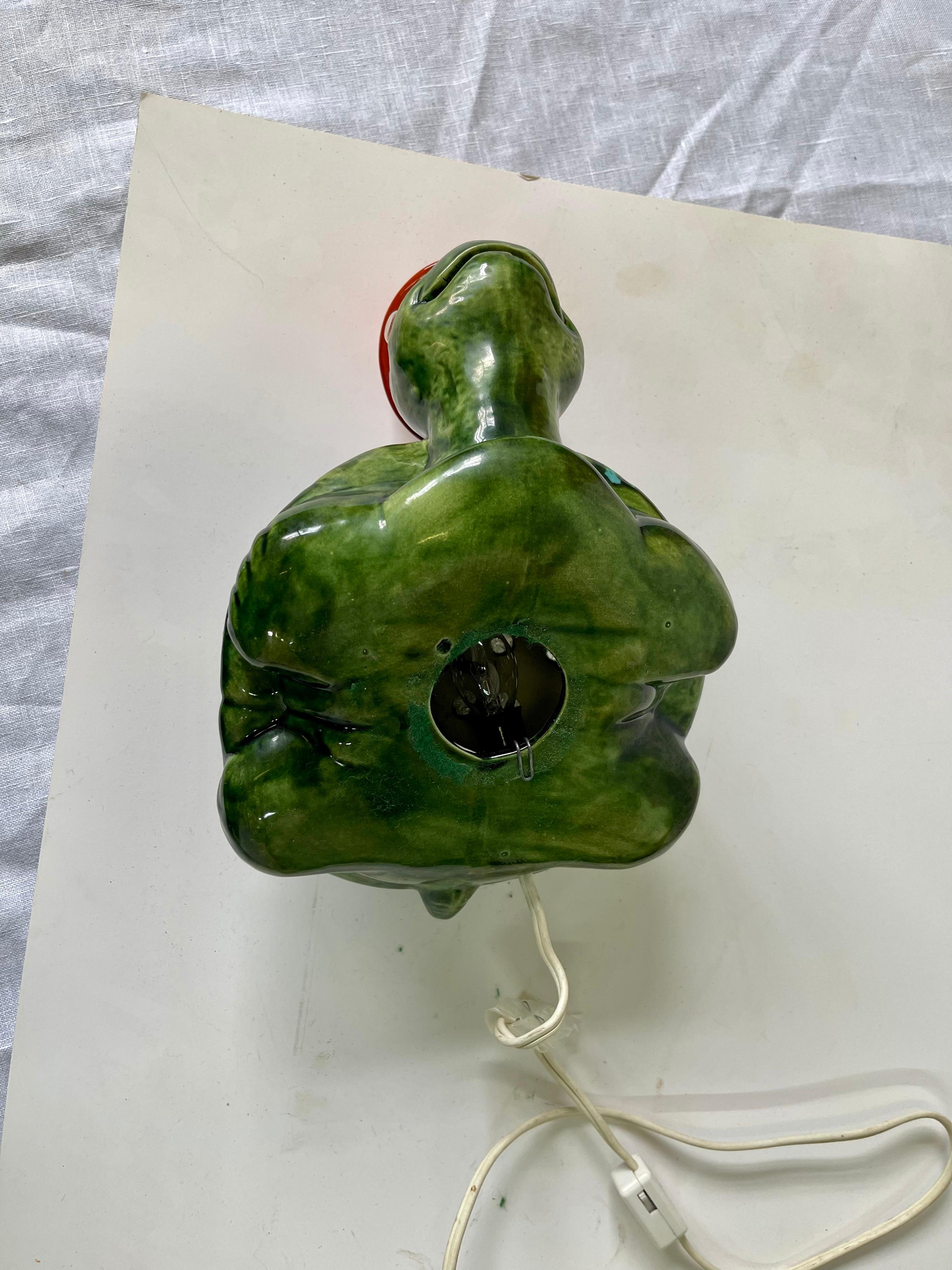 Vintage Turtle in Top Hat Ceramic Lamp 2