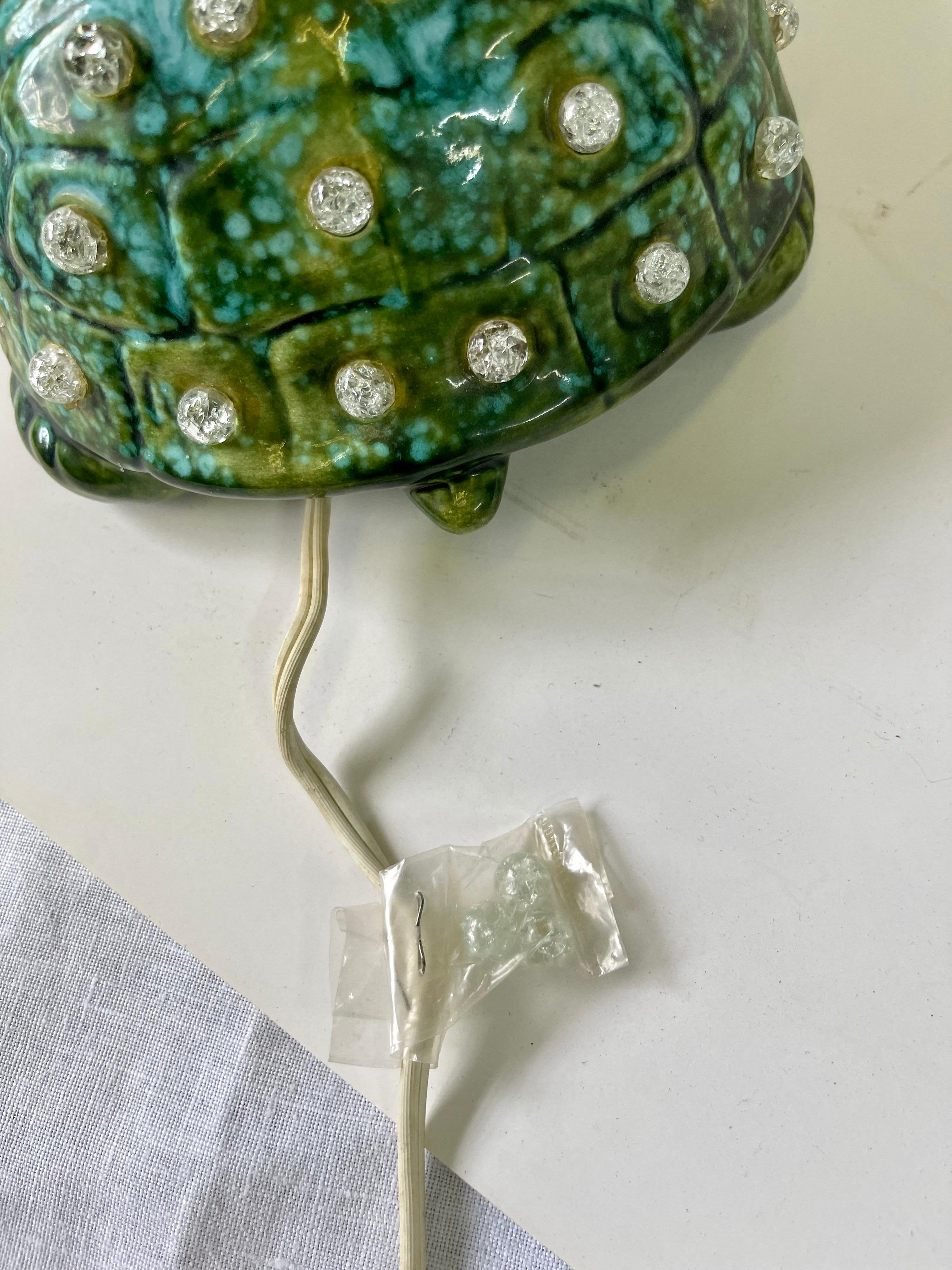 Mid-Century Modern Vintage Turtle in Top Hat Ceramic Lamp