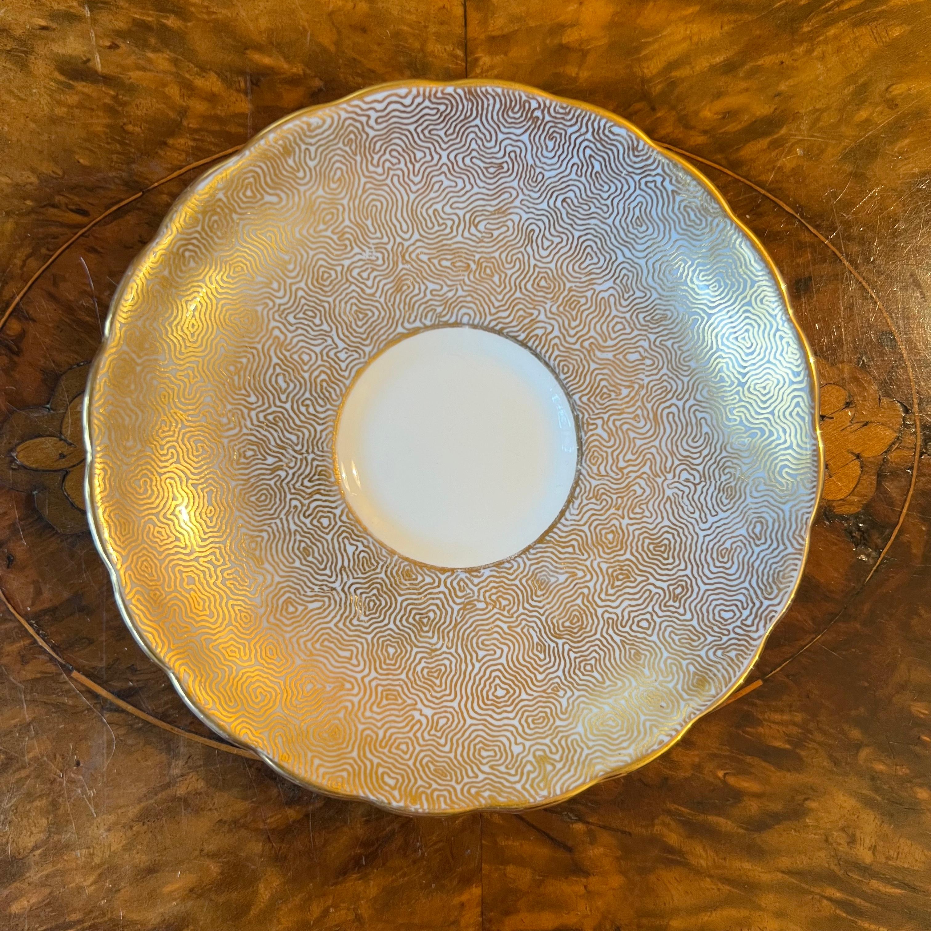 Porcelain Vintage Tuscan Coffee Cup & Saucer For Sale