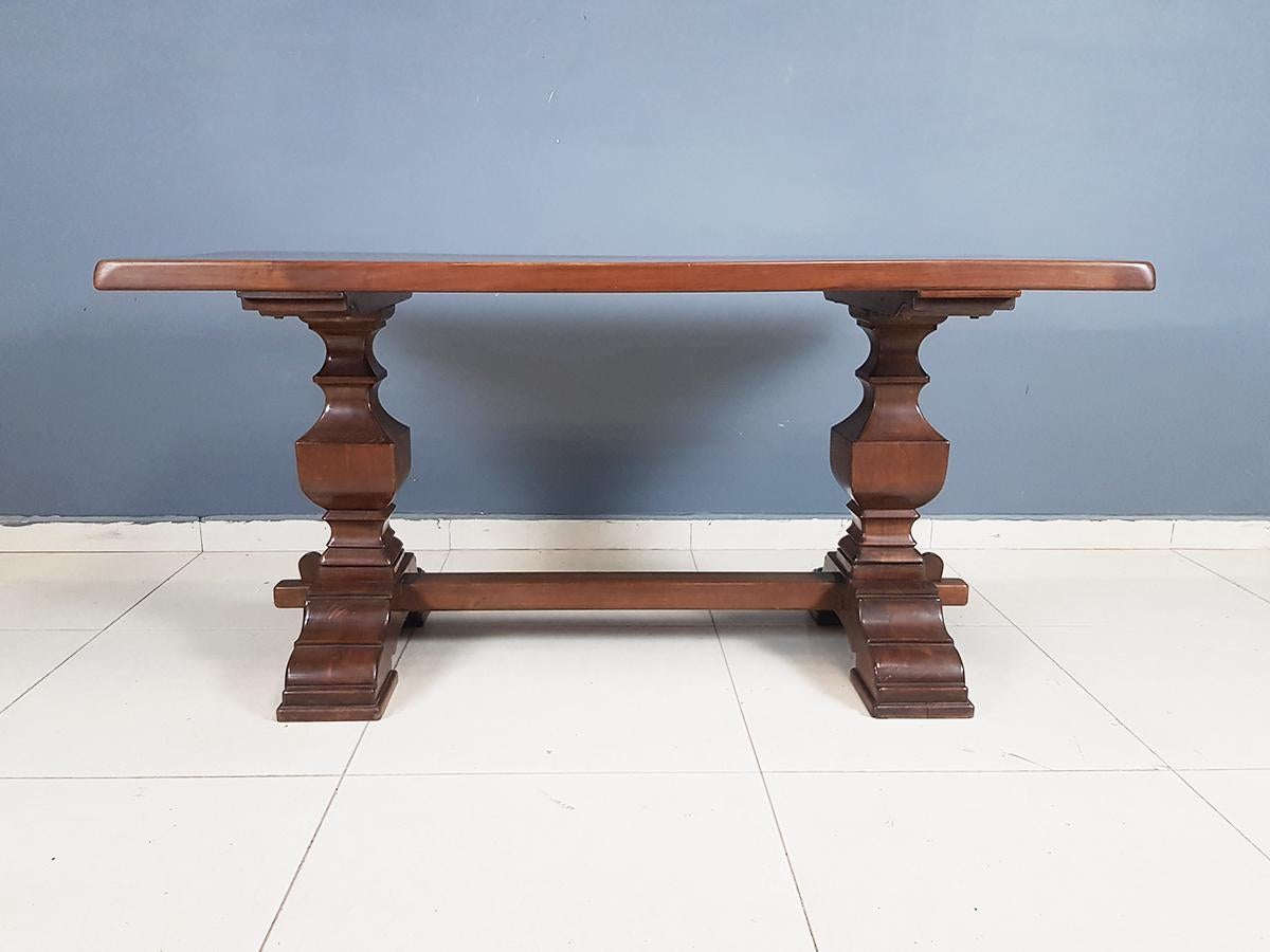 Vintage Tuscany Style Trestle Base Dining Table or Accent Table 1