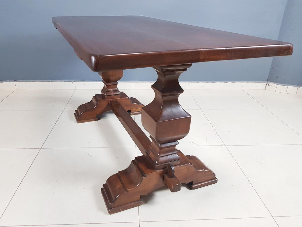 Vintage Tuscany Style Trestle Base Dining Table or Accent Table 2