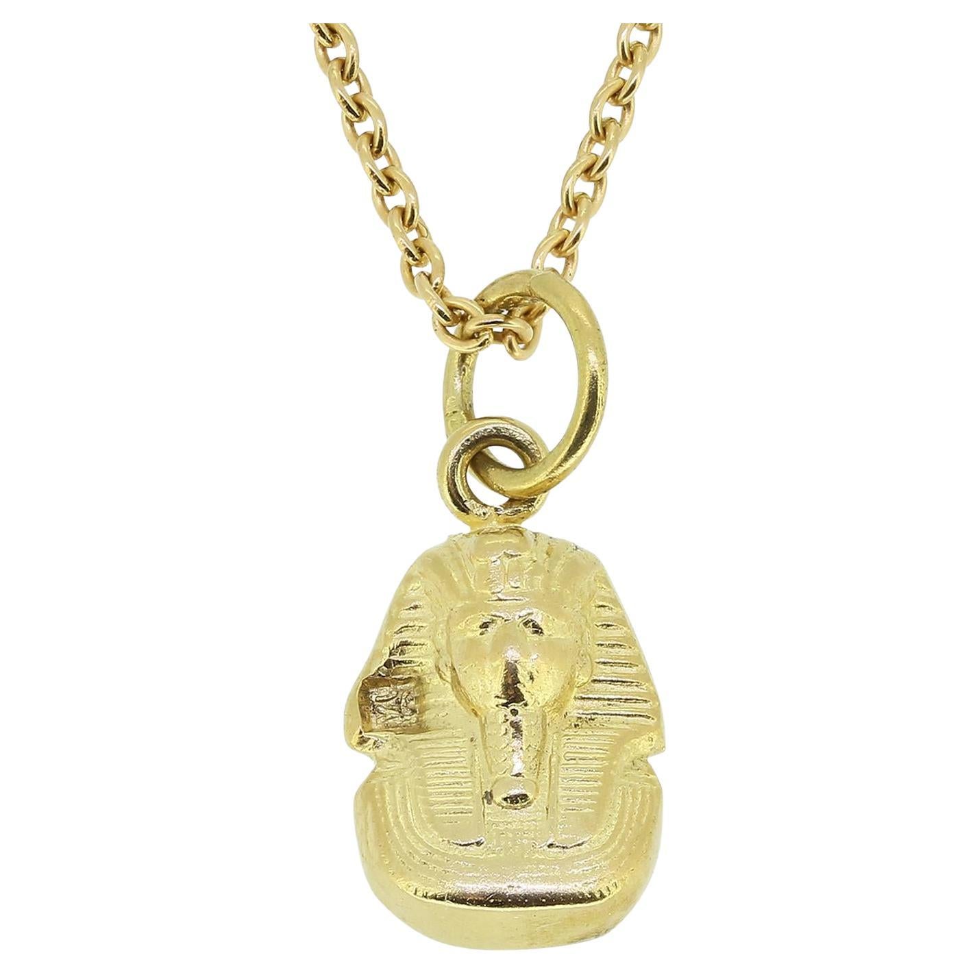Vintage Tutankhamun Pendant Necklace For Sale