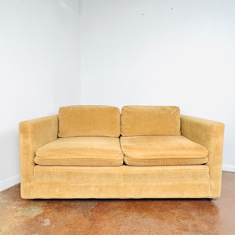 Vintage Tuxedo Loveseat in the Style of Milo Baughman For Sale at 1stDibs