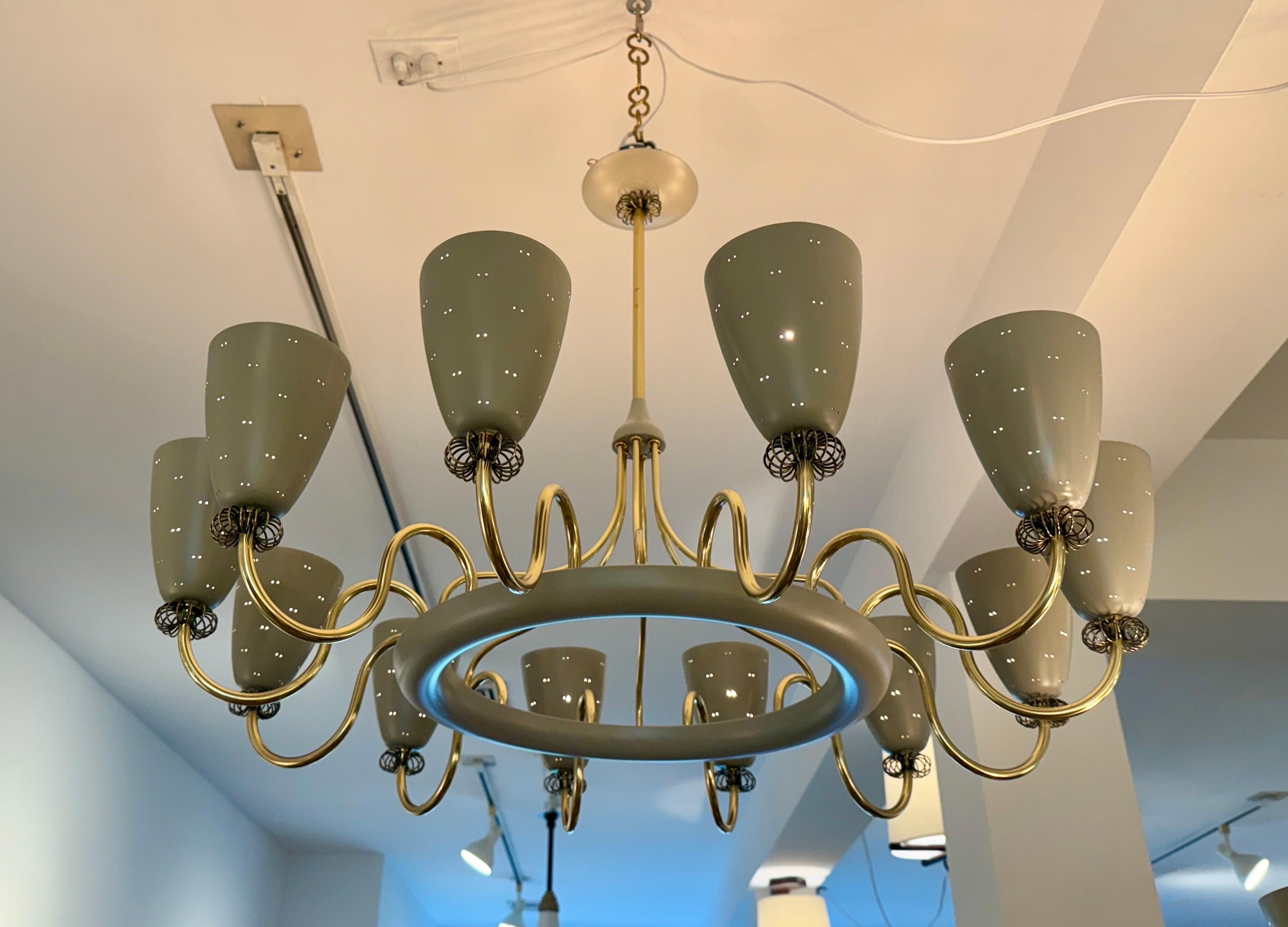 Mid-Century moderno Lampadario vintage a dodici (12) luci 