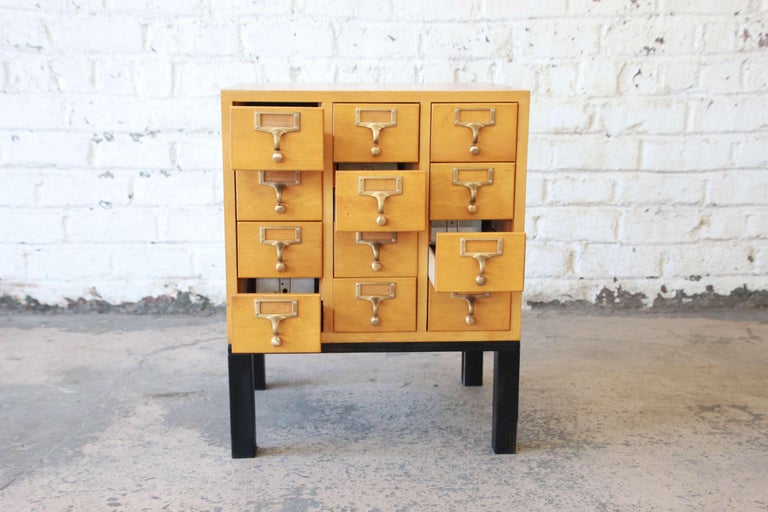 Vintage TwelveDrawer Card Catalog End Table OR Nightstand by Garlord