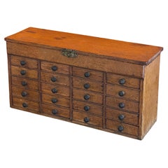 Antique Twenty Drawer Oak Watchmaker's Chest / Box / Cabinet