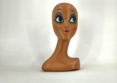 Vintage Twiggy Mannequin Head, 1970s