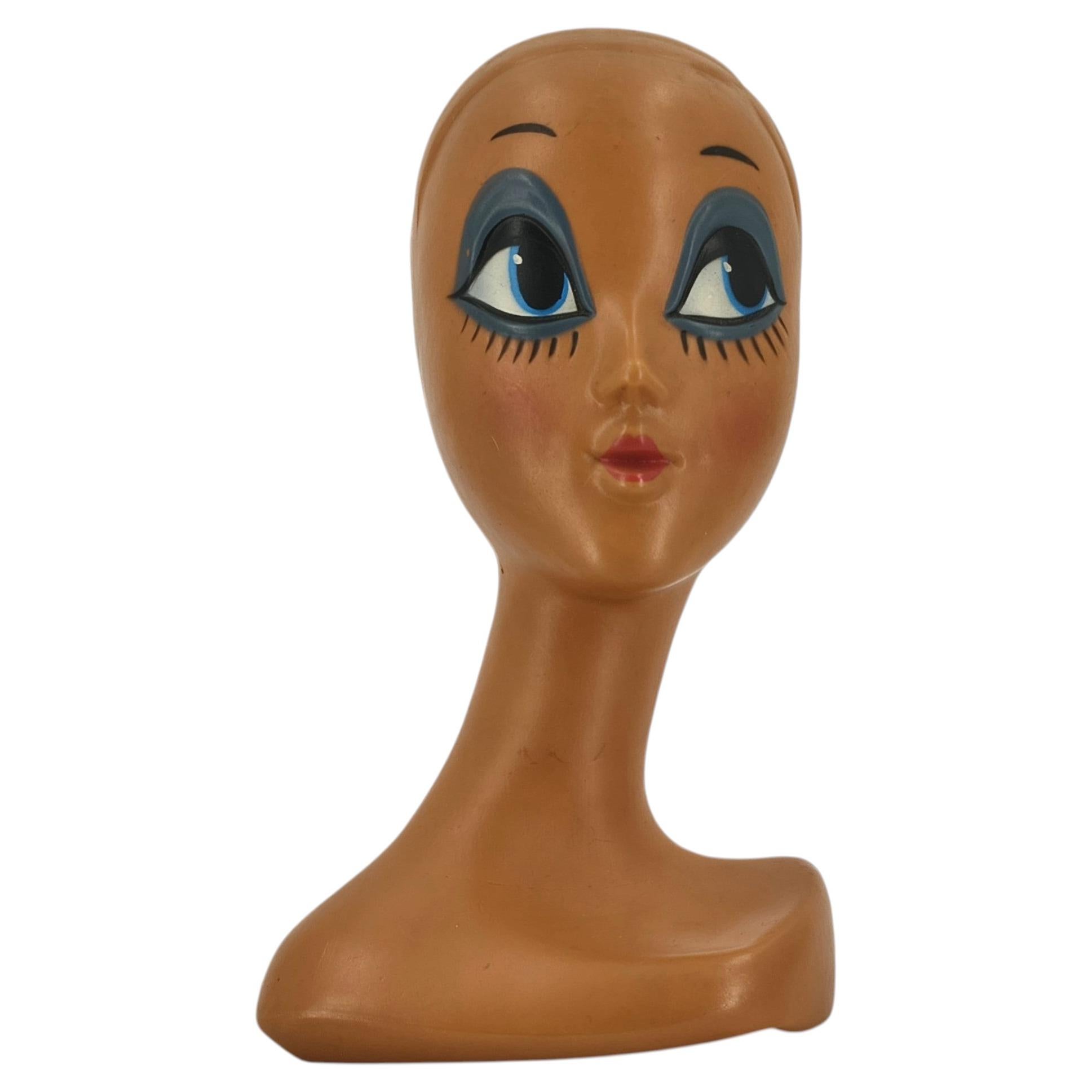 Vintage Twiggy Mannequin Head, 1970s