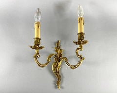 Vintage Twin Arm Bronze Wall Sconce Gilt Bronze Single Wall Lamp