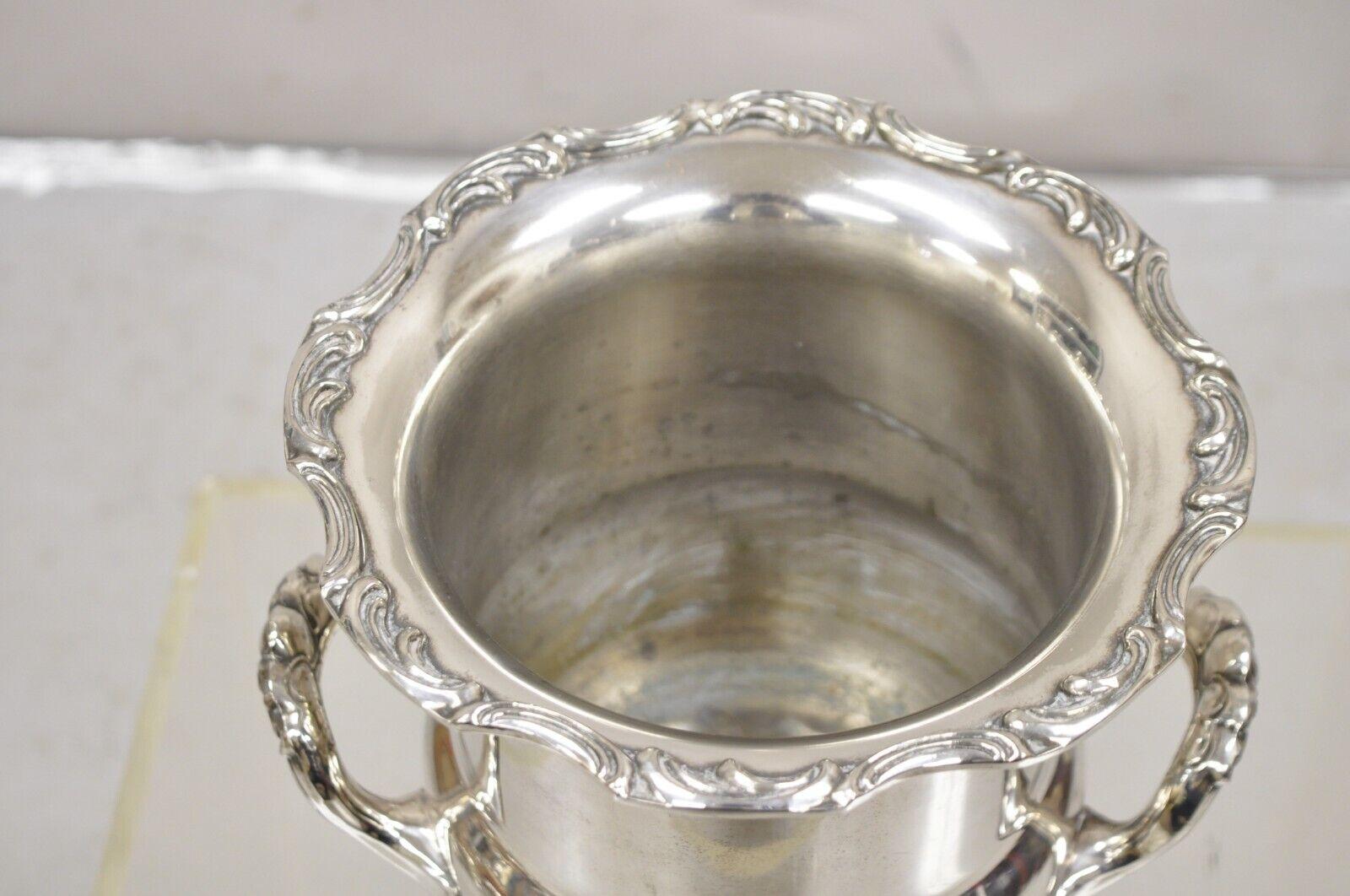 20th Century Vintage Twin Handle Silver Plated Trophy Cup Champagne Chiller Ice Bucket For Sale