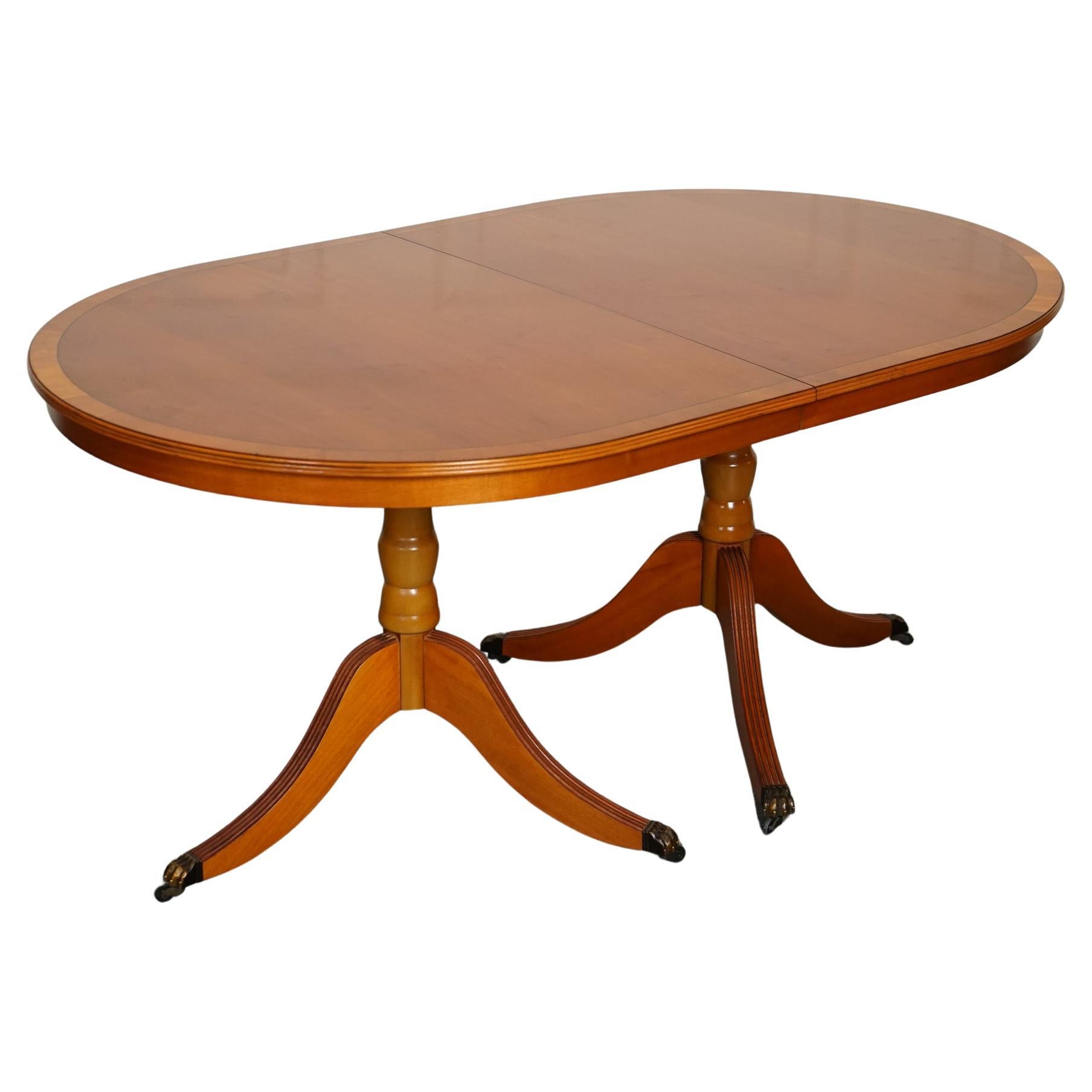 TABLE DE MANGER TWIN PEDESTAL À EXTENSION INTÉRIEURE DE 6 À 8 PERSONNES J1 en vente