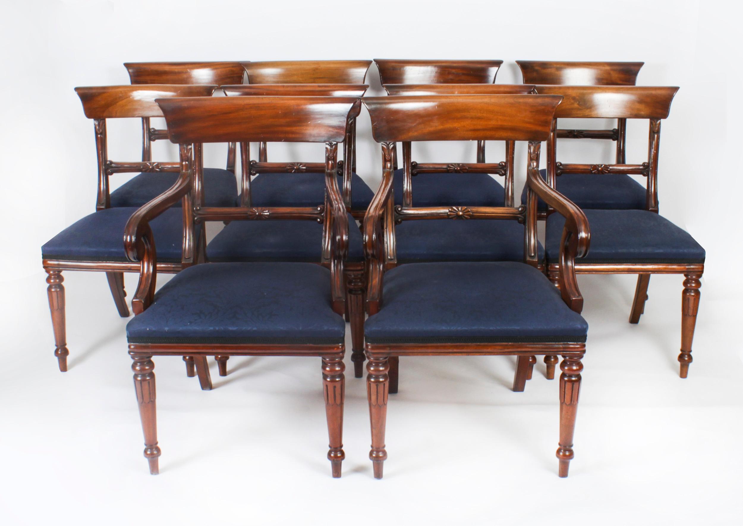 Vintage Twin Pillar Dining Table & 10 Dining Chairs by William Tillman 20th C 5