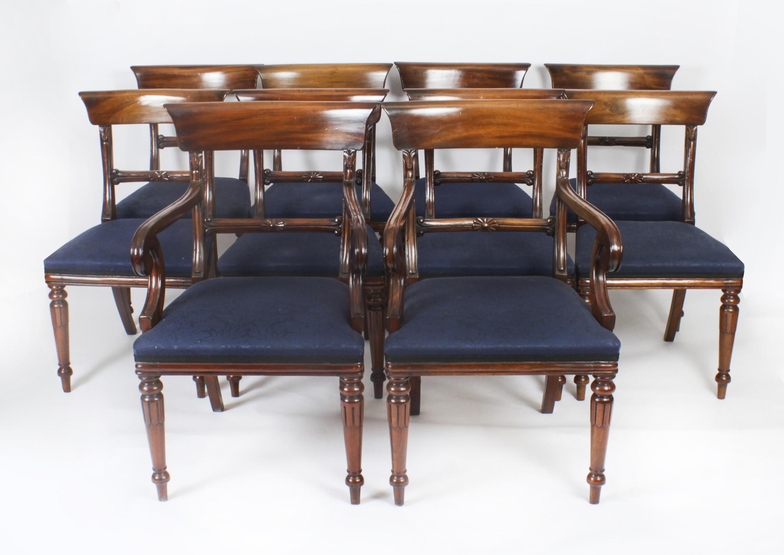 Vintage Twin Pillar Dining Table & 10 dining chairs by William Tillman 20th C 5