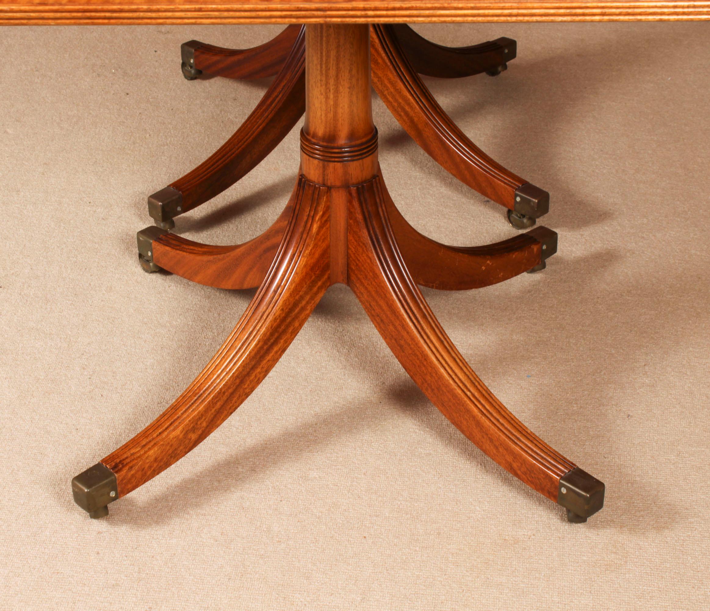 Vintage Twin Pillar Dining Table & 10 dining chairs by William Tillman 20th C 8