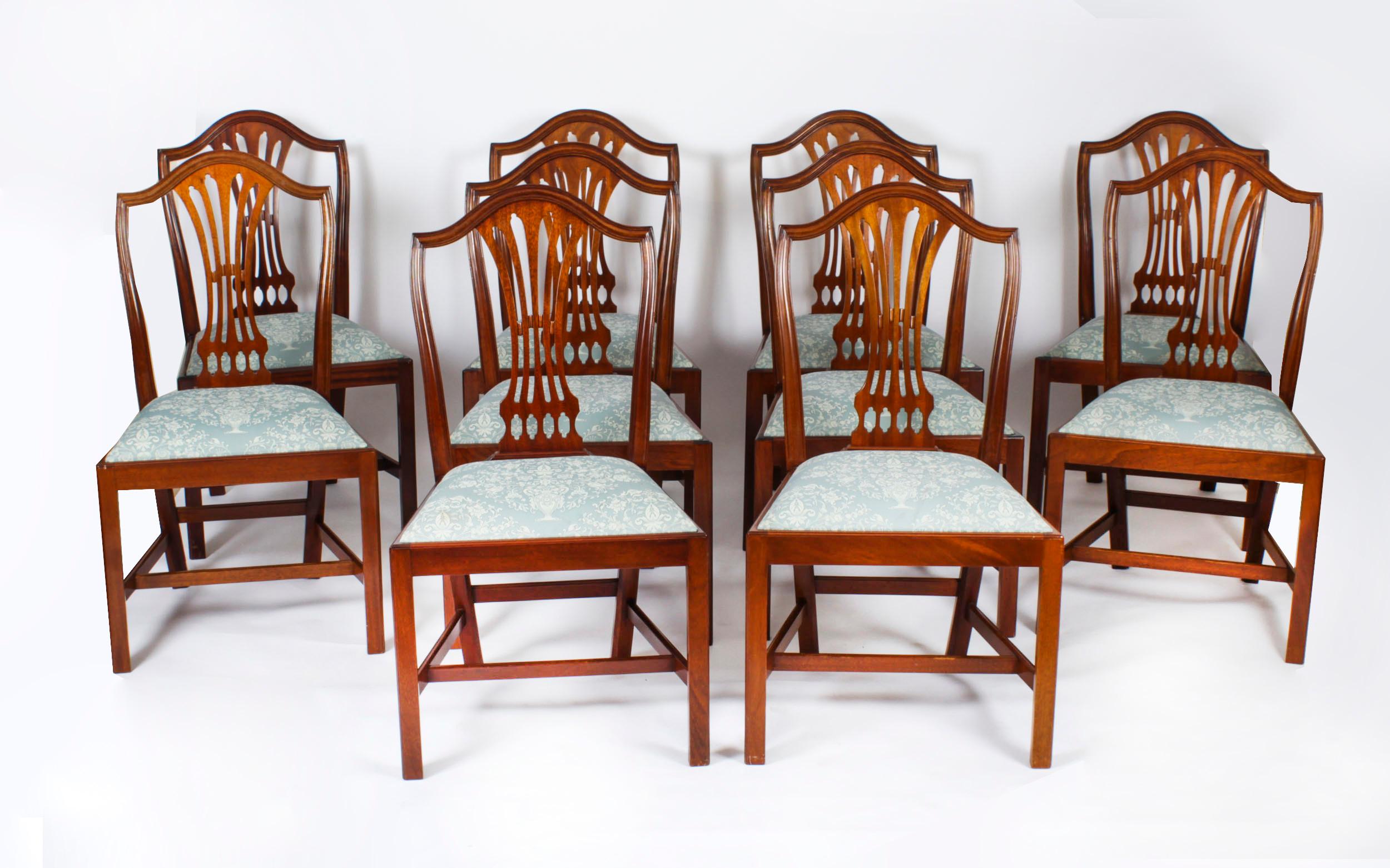 Vintage Twin Pillar Dining Table & 10 dining chairs by William Tillman 20th C 9