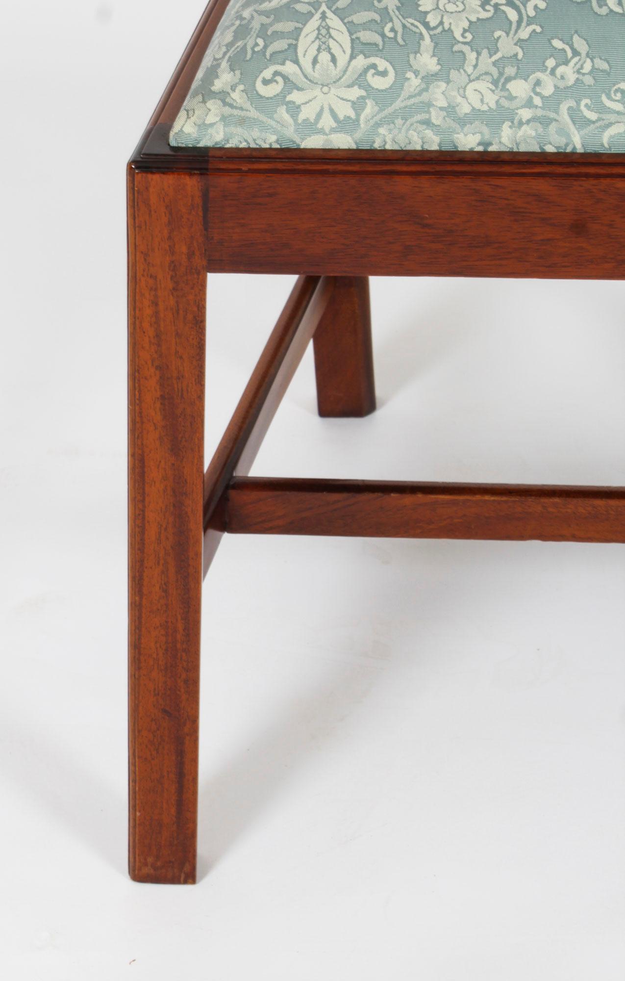 Vintage Twin Pillar Dining Table & 10 dining chairs by William Tillman 20th C 12