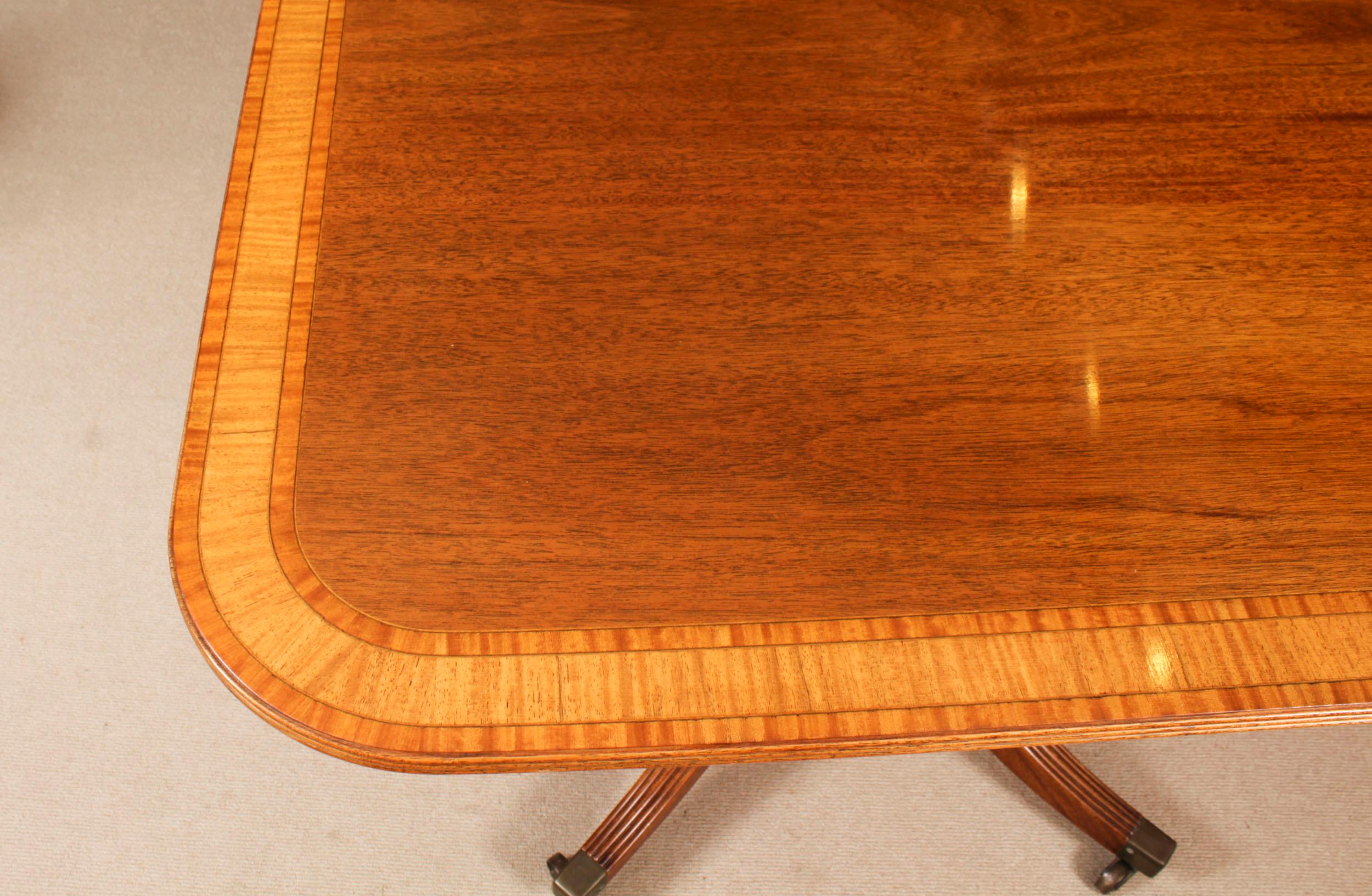 Vintage Twin Pillar Dining Table & 10 dining chairs by William Tillman 20th C 3