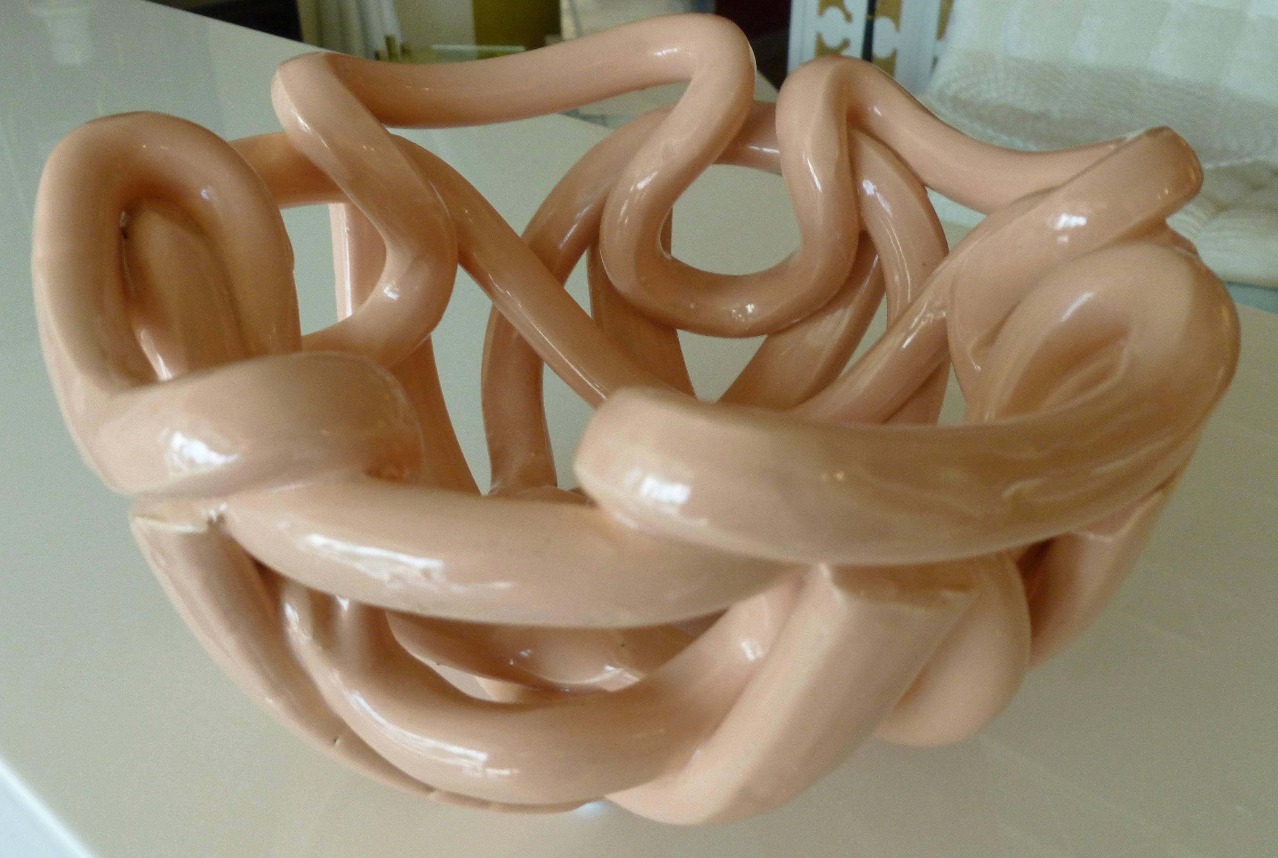 Vintage Twisted Ceramic Sculptural Bowl  7