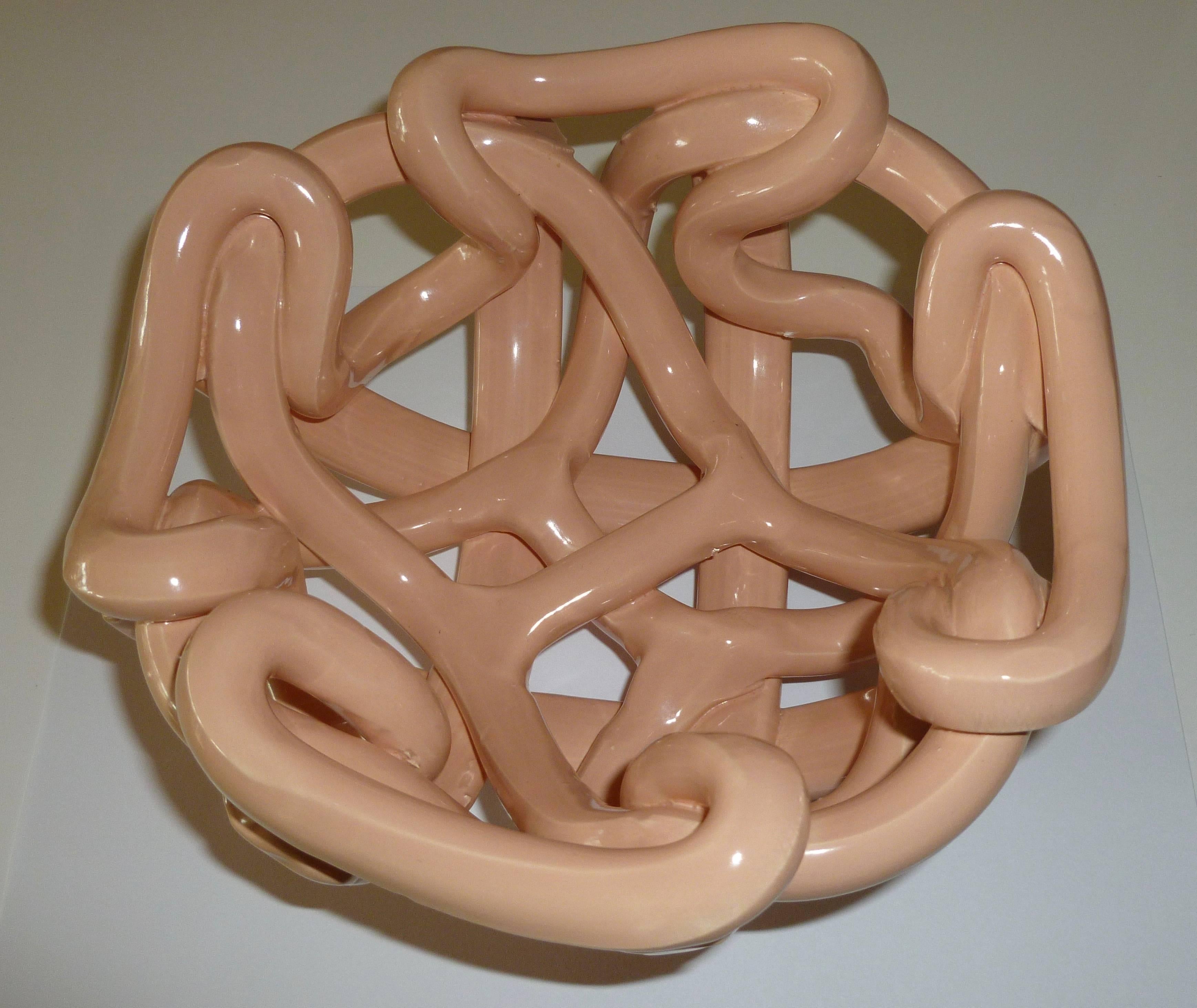 Mid-Century Modern Vintage Twisted Ceramic Sculptural Bowl 