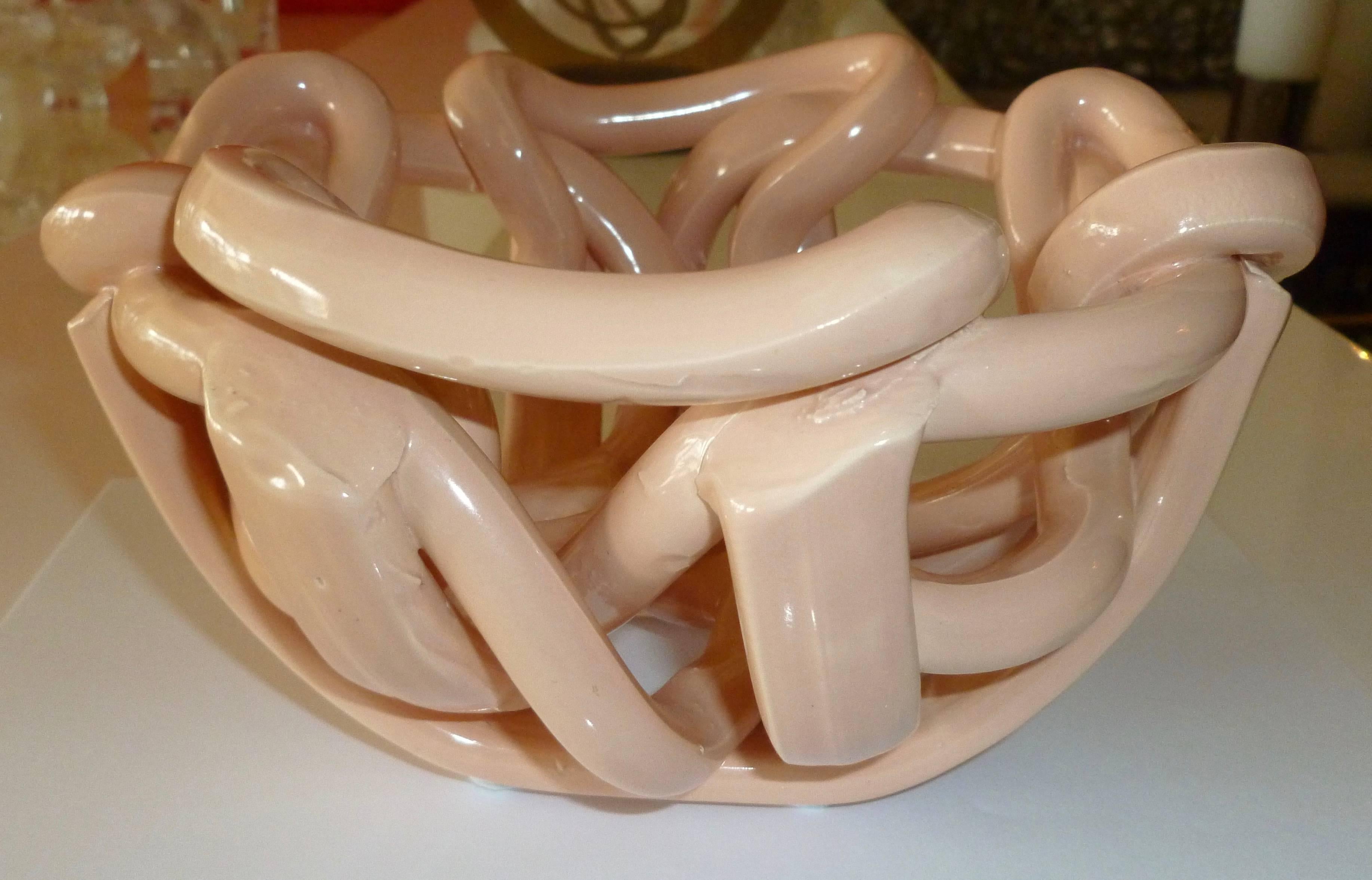 American Vintage Twisted Ceramic Sculptural Bowl 