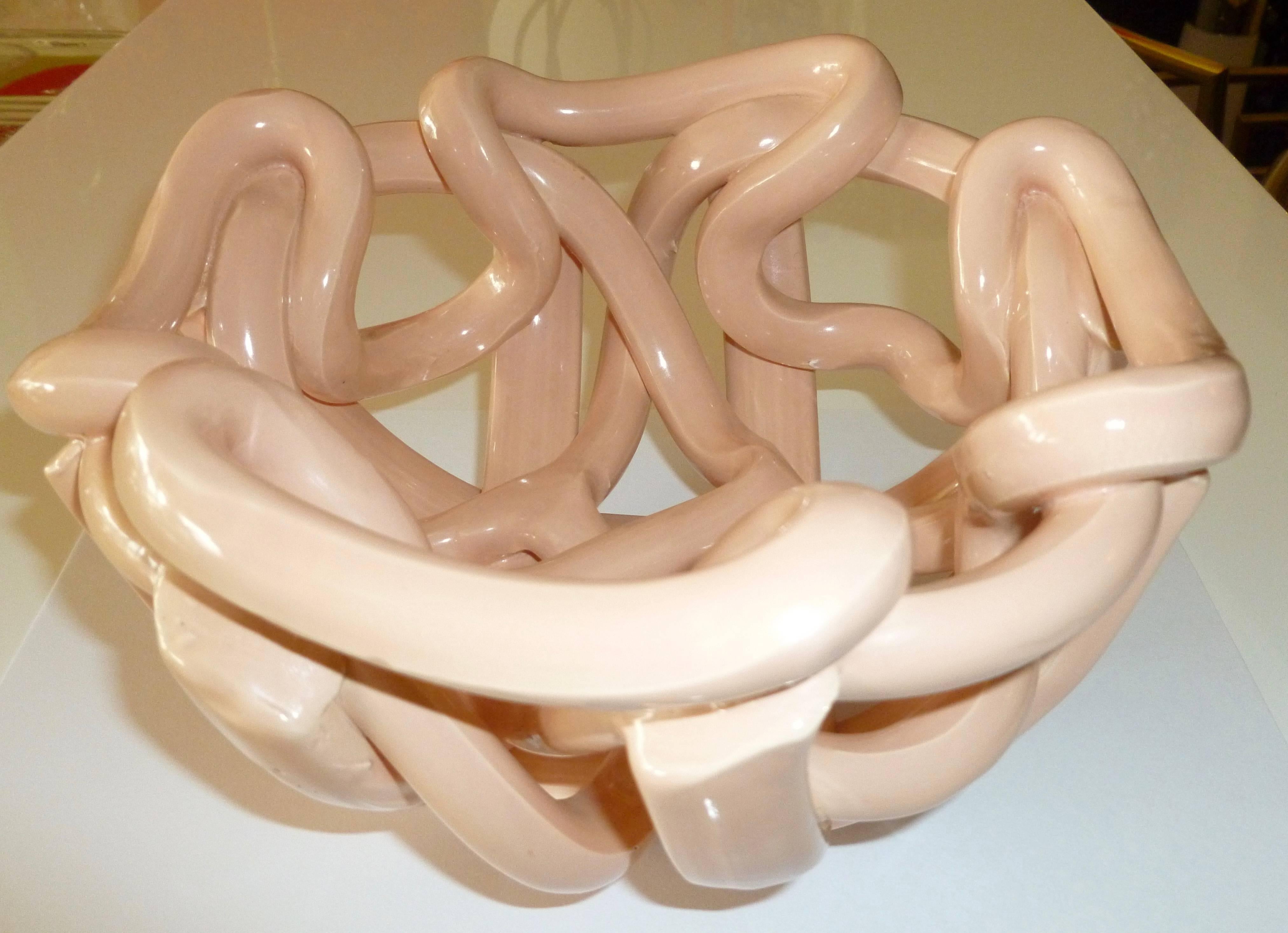 Mid-20th Century Vintage Twisted Ceramic Sculptural Bowl 