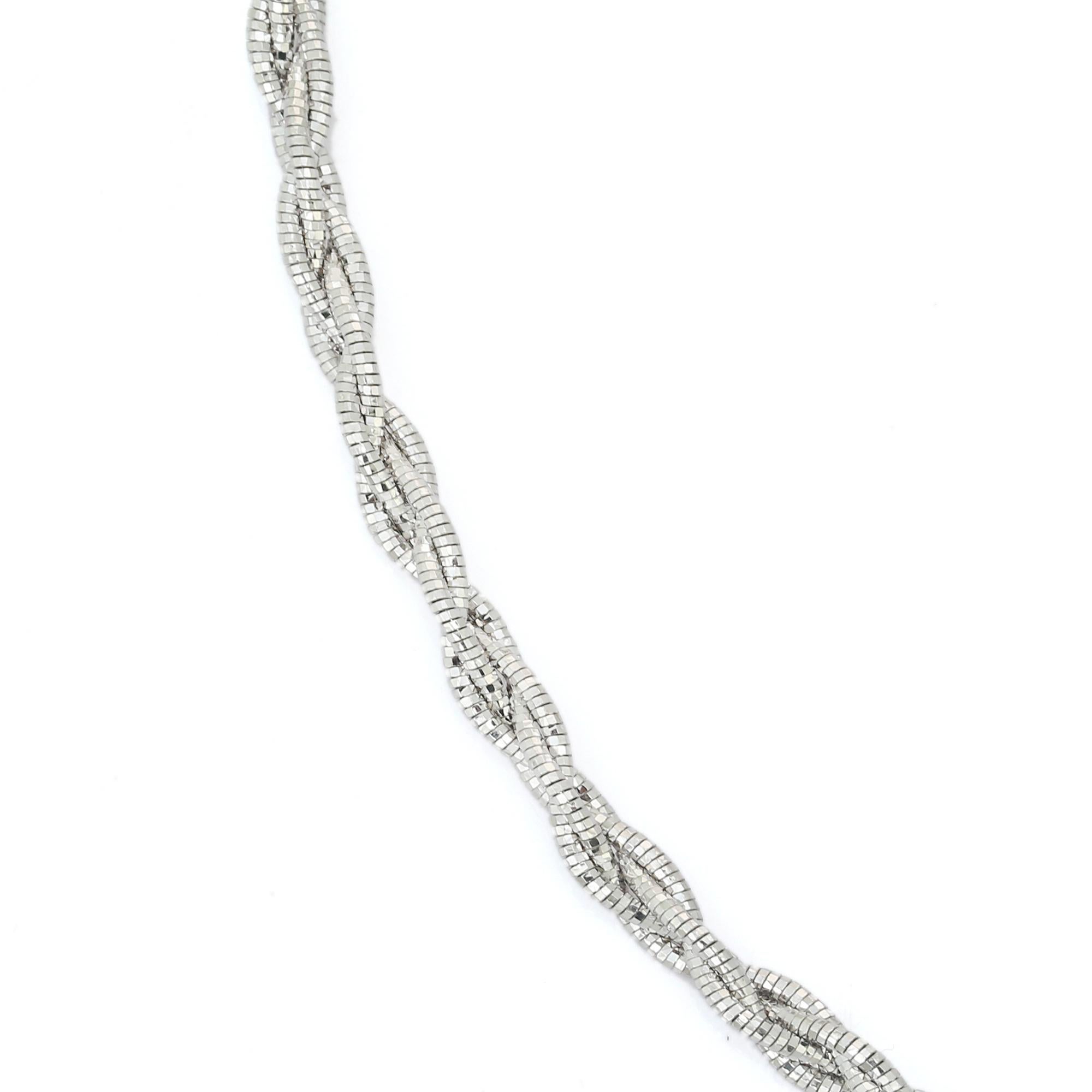 Women's Vintage Style Twisted Chain Necklace for Valentine GIft in 925 Silver For Sale