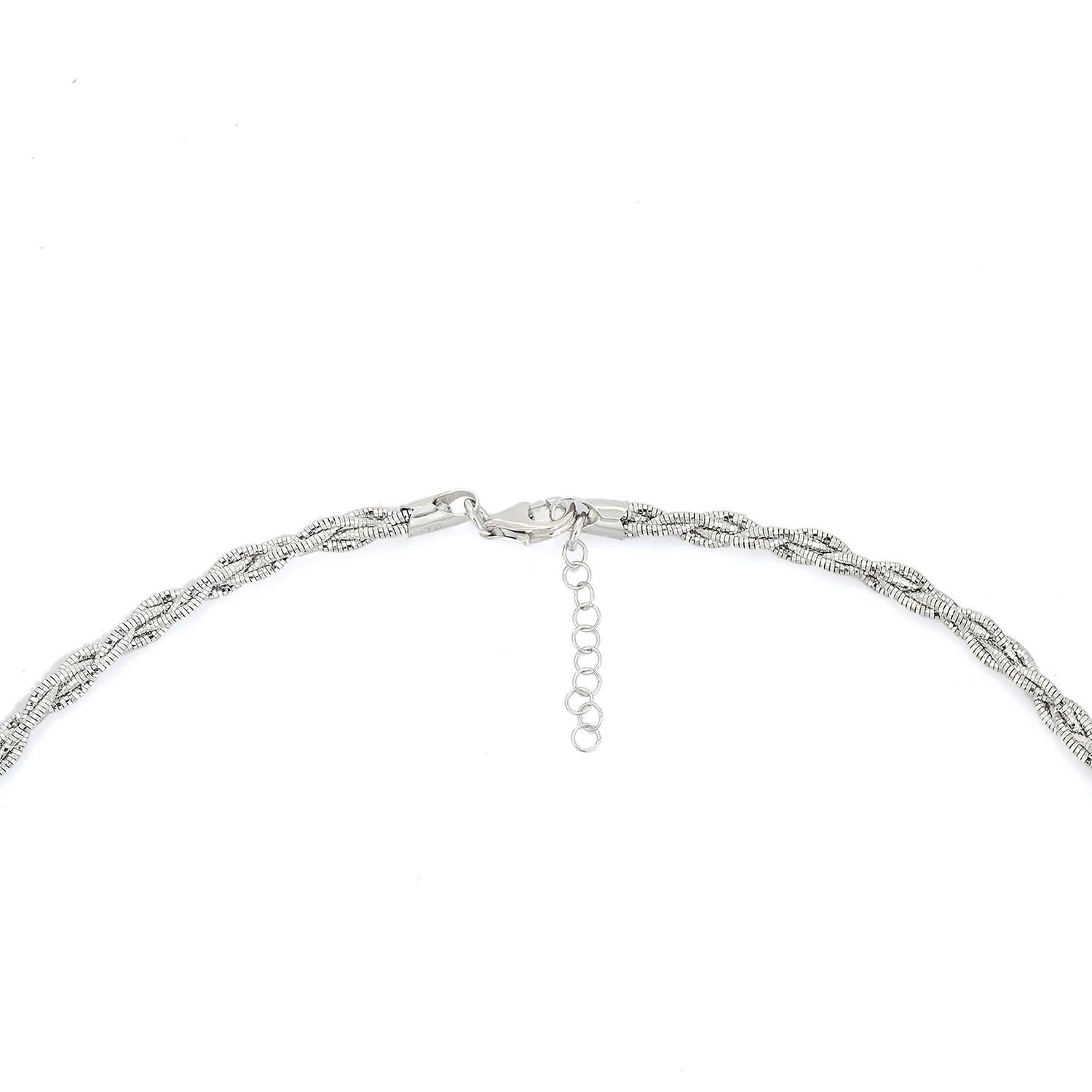 Vintage Style Twisted Chain Necklace for Valentine GIft in 925 Silver For Sale 2