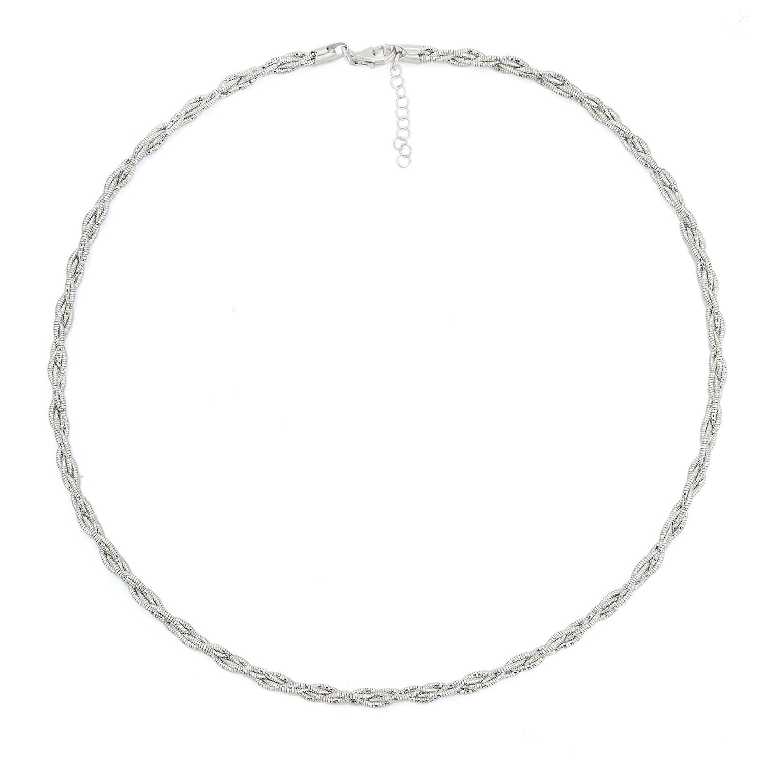 Vintage Style Twisted Chain Necklace for Valentine GIft in 925 Silver For Sale 4