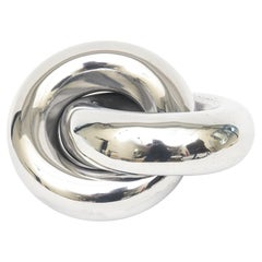 Vintage Twisted Intertwined Chrome Ring Sculpture