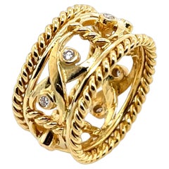 Bague vintage torsadé en or jaune 18 carats